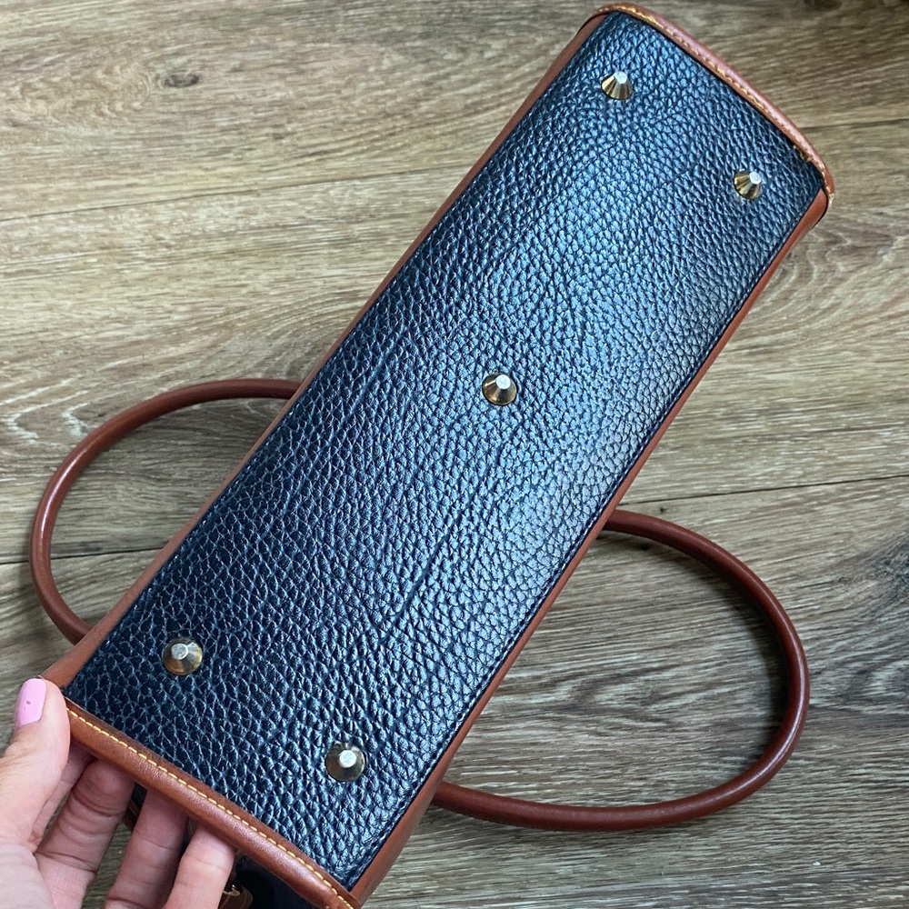 Dooney & Bourke Black and Brown Pebbled Leather Satchel - Picture 5 of 15